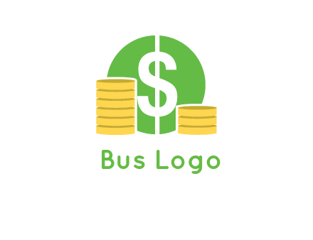dollar sign inside circle with coins logo