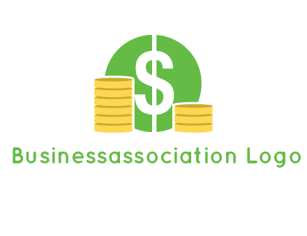 dollar sign inside circle with coins logo