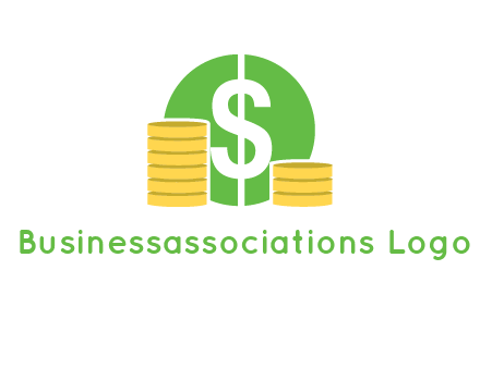 dollar sign inside circle with coins logo
