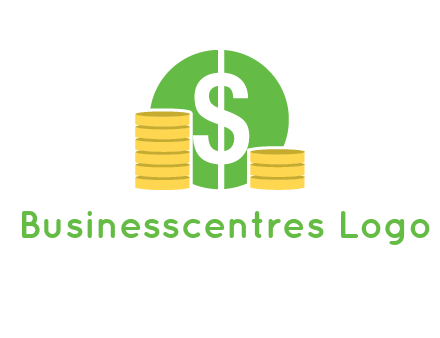 dollar sign inside circle with coins logo