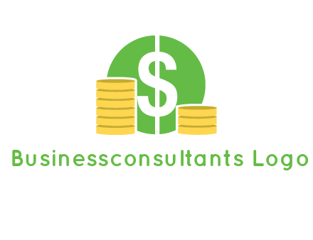 dollar sign inside circle with coins logo