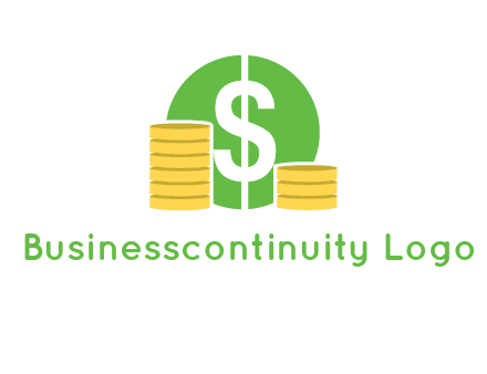 dollar sign inside circle with coins logo