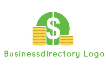 dollar sign inside circle with coins logo