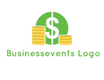 dollar sign inside circle with coins logo