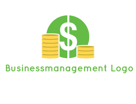 dollar sign inside circle with coins logo