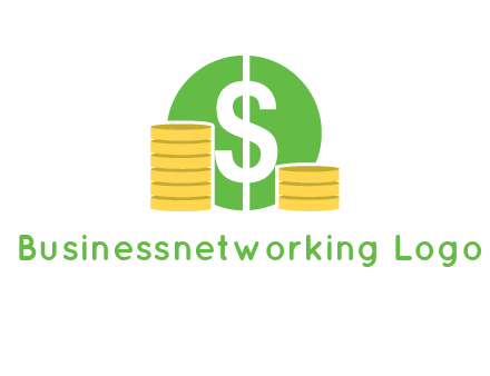 dollar sign inside circle with coins logo