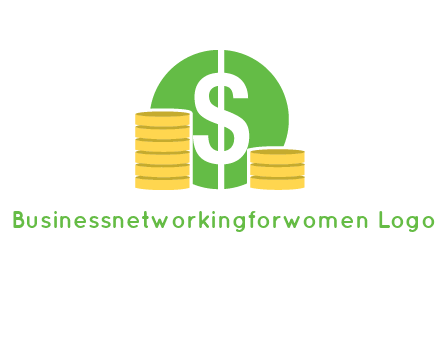 dollar sign inside circle with coins logo