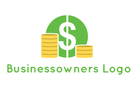 dollar sign inside circle with coins logo