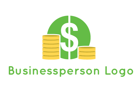 dollar sign inside circle with coins logo