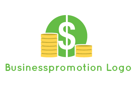 dollar sign inside circle with coins logo