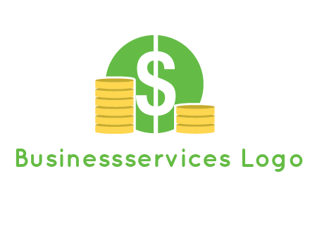 dollar sign inside circle with coins logo