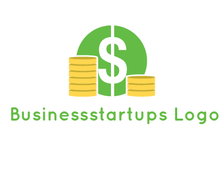 dollar sign inside circle with coins logo