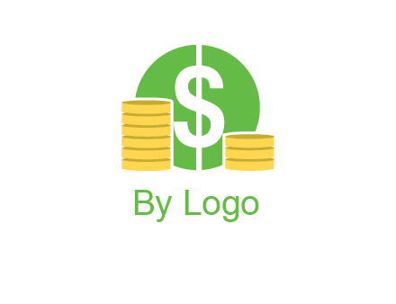 dollar sign inside circle with coins logo