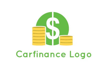 dollar sign inside circle with coins logo