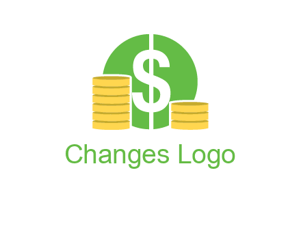 dollar sign inside circle with coins logo