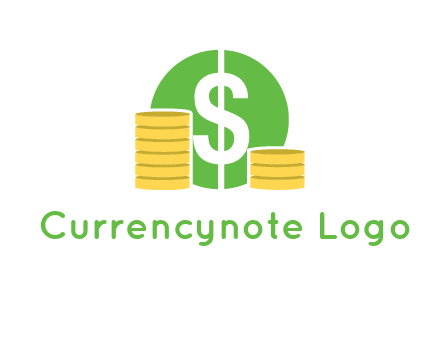 dollar sign inside circle with coins logo