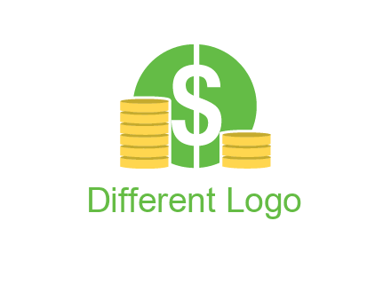 dollar sign inside circle with coins logo