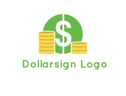 dollar sign inside circle with coins logo