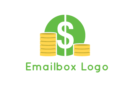 dollar sign inside circle with coins logo