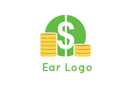 dollar sign inside circle with coins logo