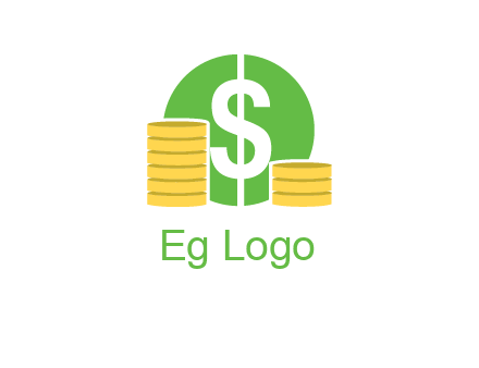 dollar sign inside circle with coins logo