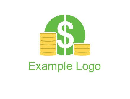 dollar sign inside circle with coins logo