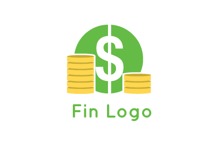 dollar sign inside circle with coins logo