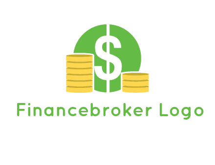 dollar sign inside circle with coins logo