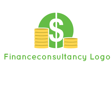 dollar sign inside circle with coins logo