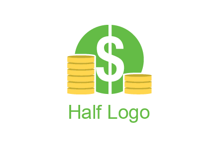 dollar sign inside circle with coins logo