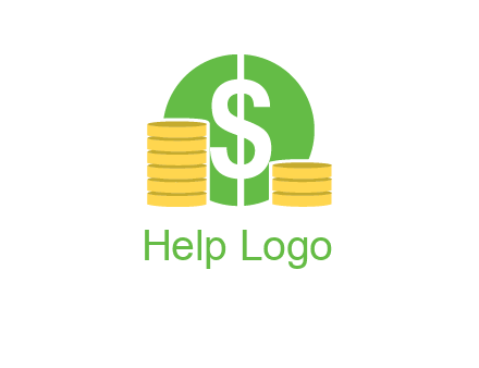 dollar sign inside circle with coins logo