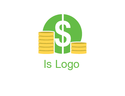 dollar sign inside circle with coins logo