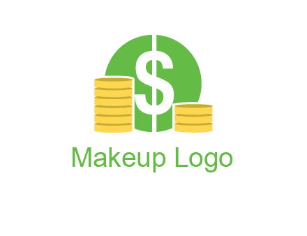 dollar sign inside circle with coins logo
