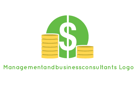 dollar sign inside circle with coins logo