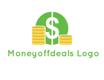 dollar sign inside circle with coins logo