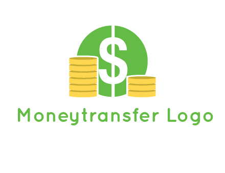 dollar sign inside circle with coins logo