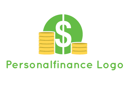 dollar sign inside circle with coins logo