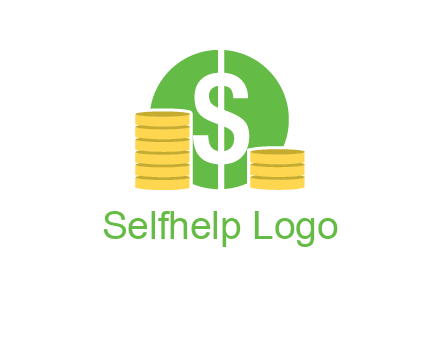 dollar sign inside circle with coins logo