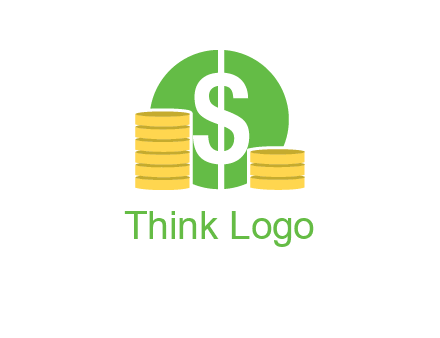 dollar sign inside circle with coins logo