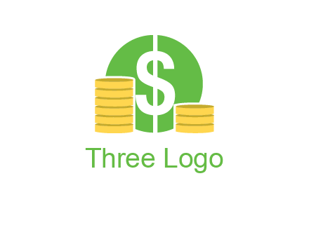 dollar sign inside circle with coins logo