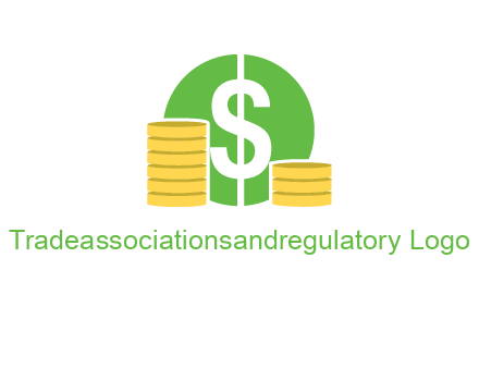 dollar sign inside circle with coins logo