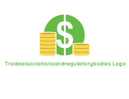 dollar sign inside circle with coins logo
