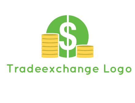 dollar sign inside circle with coins logo