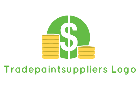 dollar sign inside circle with coins logo