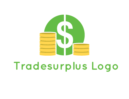 dollar sign inside circle with coins logo