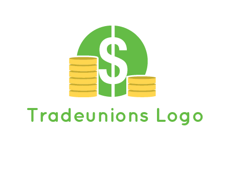 dollar sign inside circle with coins logo