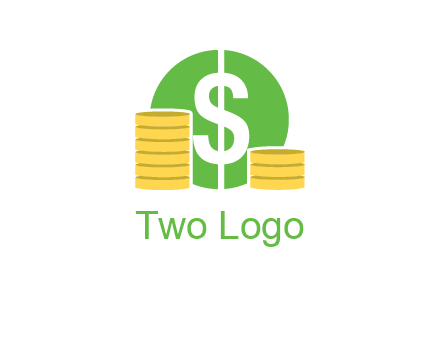 dollar sign inside circle with coins logo