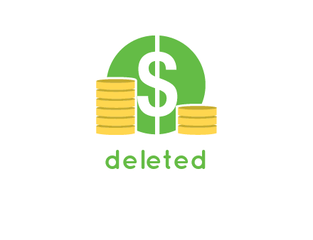 dollar sign inside circle with coins logo