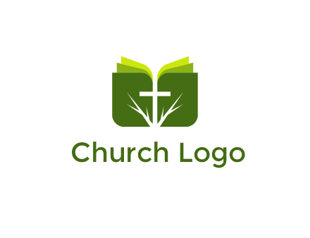 cross and leaves logo