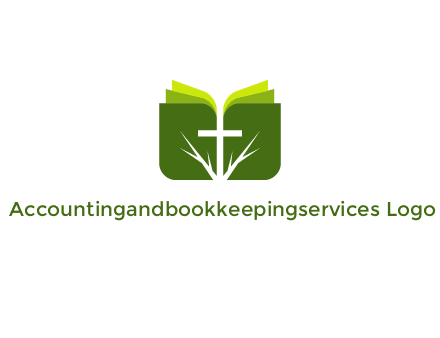 cross and leaves logo